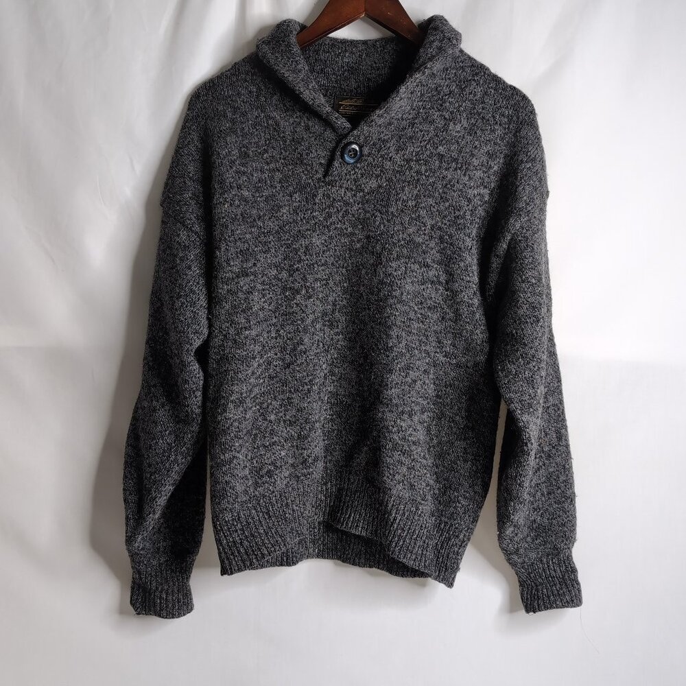 Vintage Eddie Bauer 1980s Unisex Grey Wool Sweater, Men S / Women L